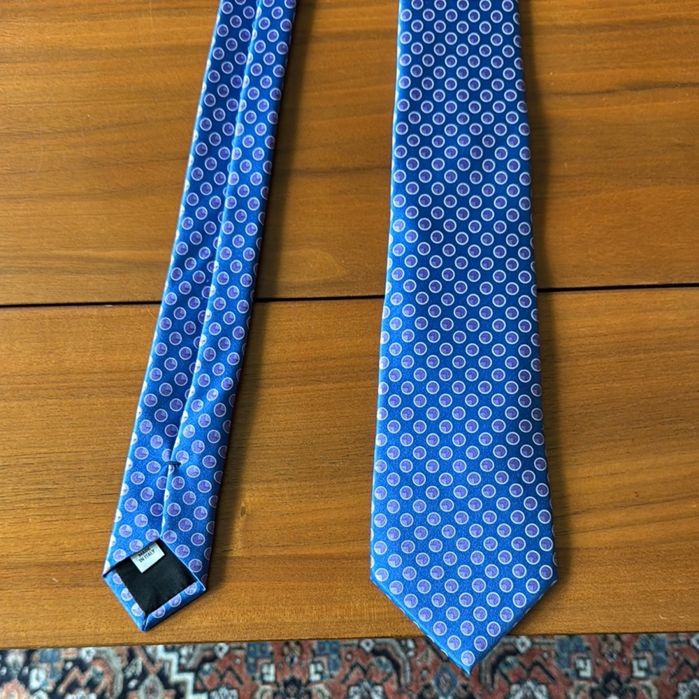 Valentino Blue Geometric Luxury Silk Ties